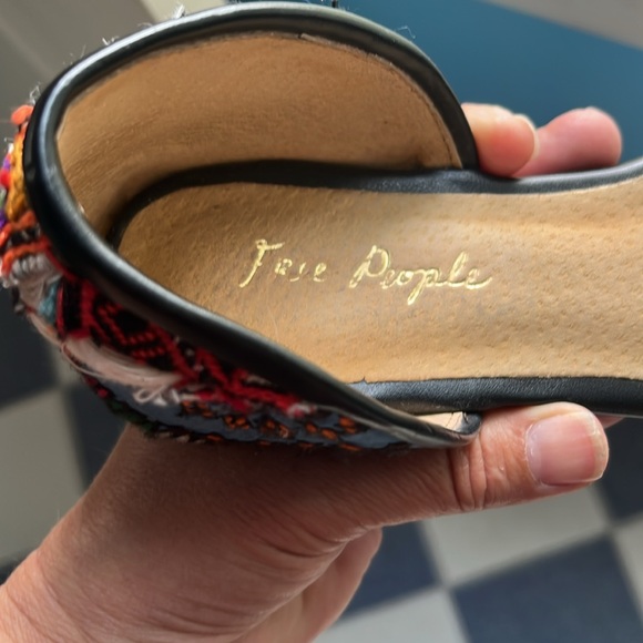 Free People Black and Blue Embroidered Flats - Picture 3 of 5
